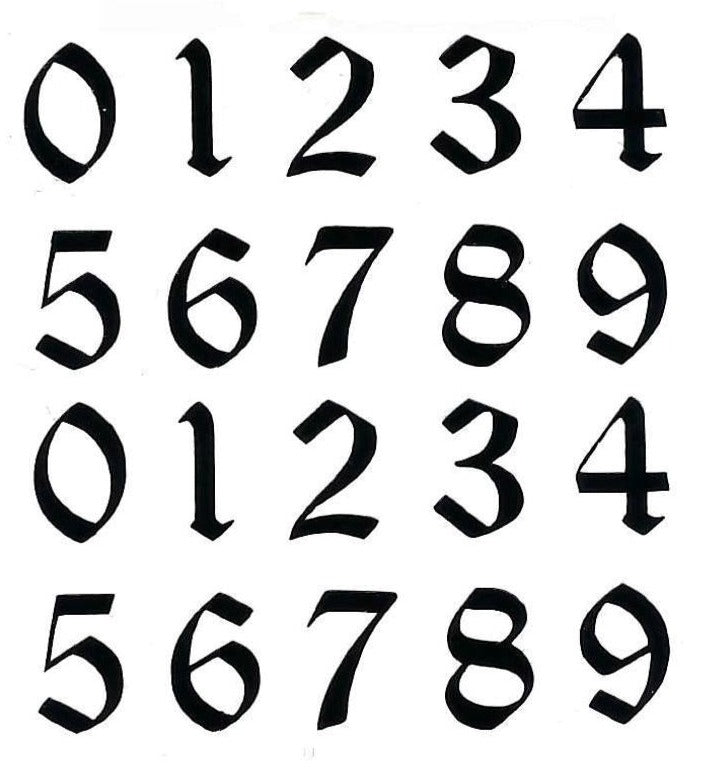 Decals - XL Old English Numbers