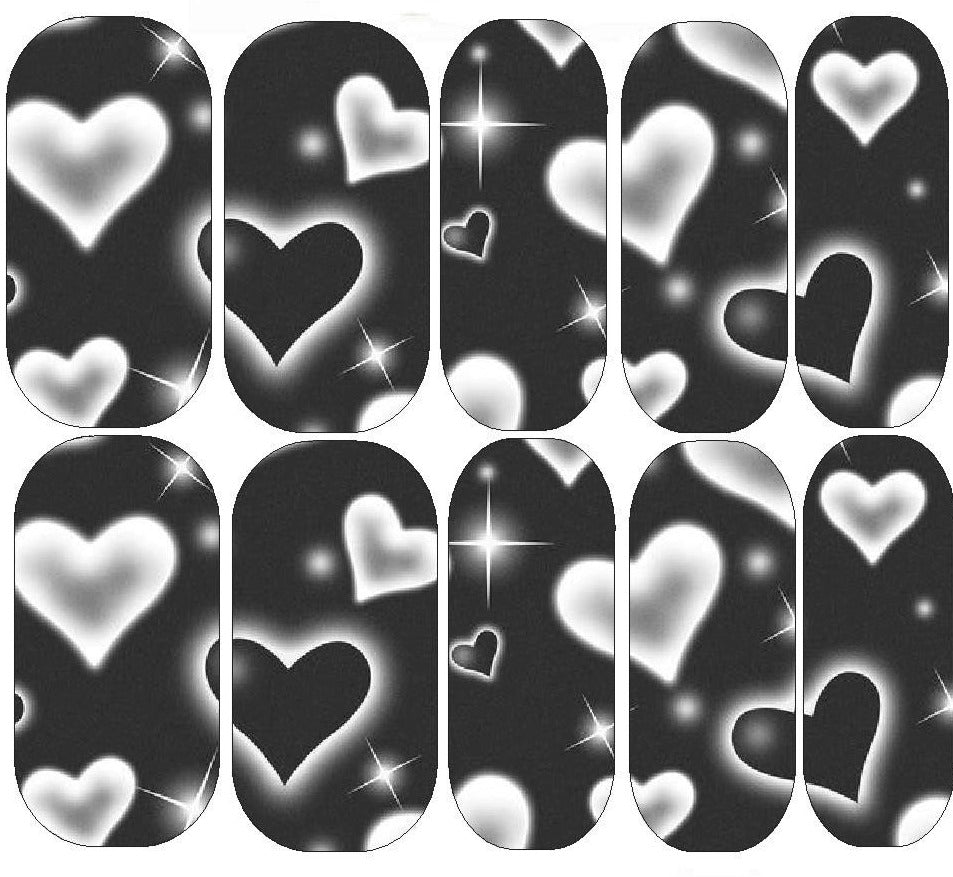 Decals - Black Airbrush Hearts