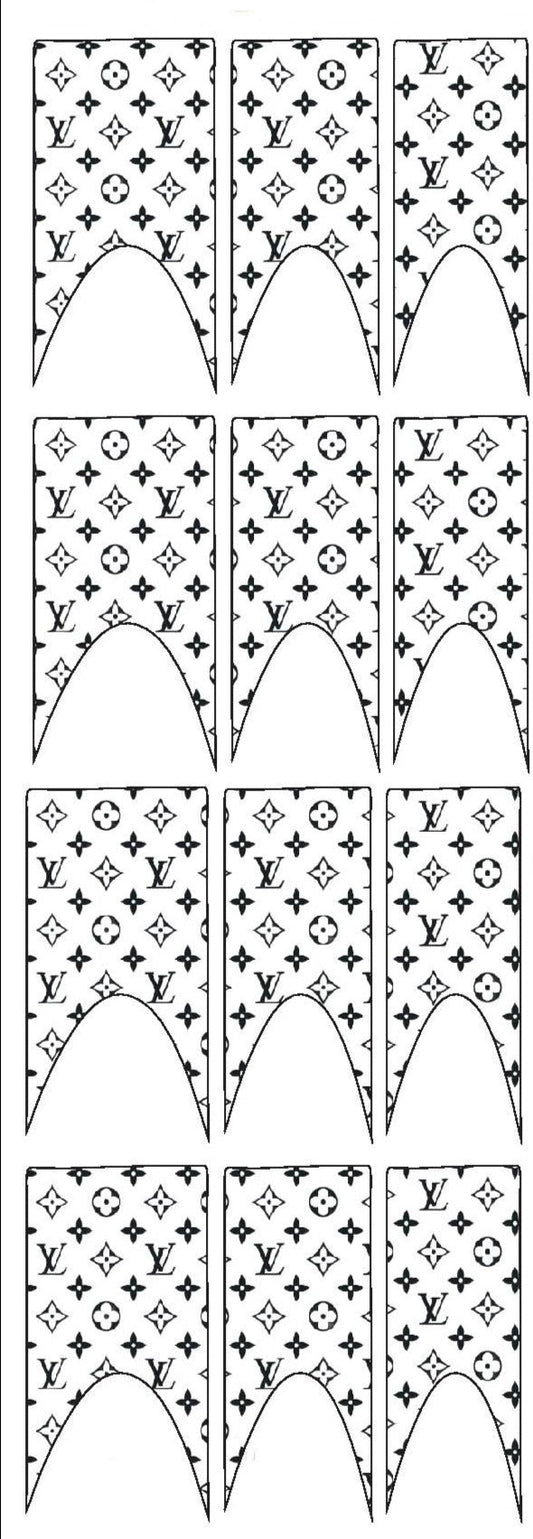  Nail Decals, LV Nail Art, Waterslide Decals, Beauty Basics